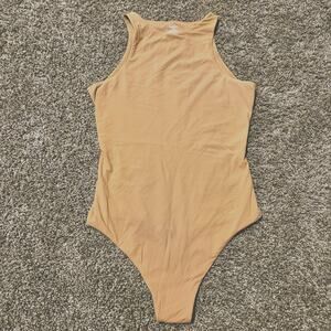 SKIMS Fits‎ Everybody High Neck Bodysuit Womens XS Nude Neutral Second Skin